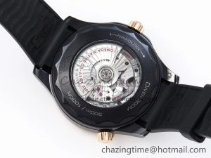 SEAMASTER 300M 43.5MM BLACK CERAMIC VSF 1:1 BEST EDITION BLACK DIAL RG BEZEL ON BLACK RUBBER STRAP A8806