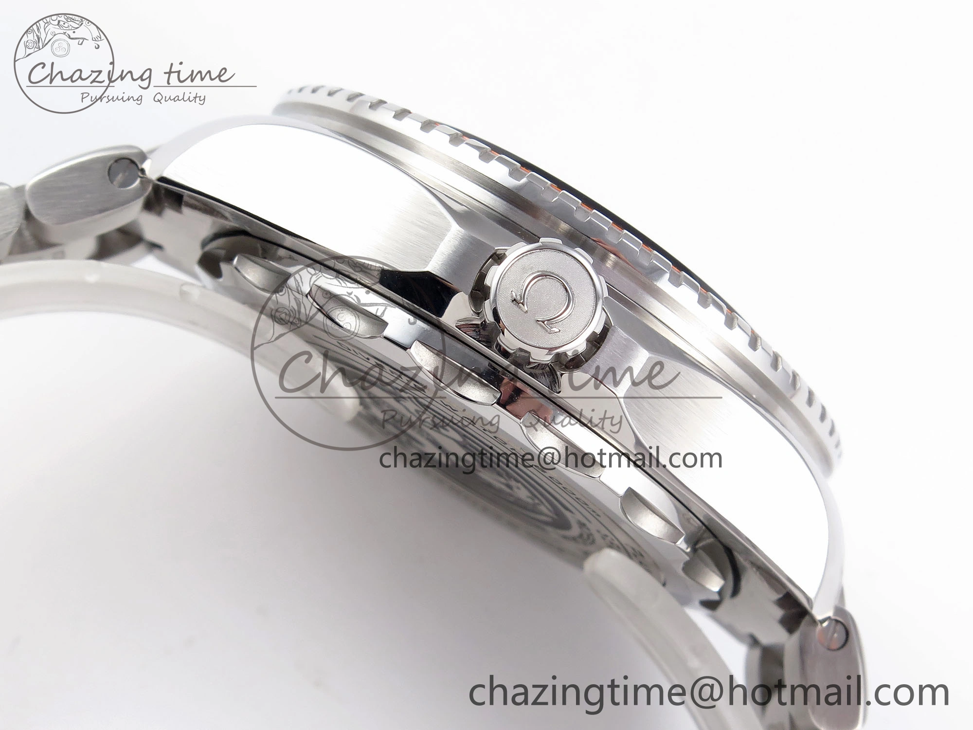 SEAMASTER 6000M ULTRA DEEP SS VSF 1:1 BEST EDITION BROWN DIAL ORANGE BEZEL ON SS BRACELET A8912 SUPER CLONE