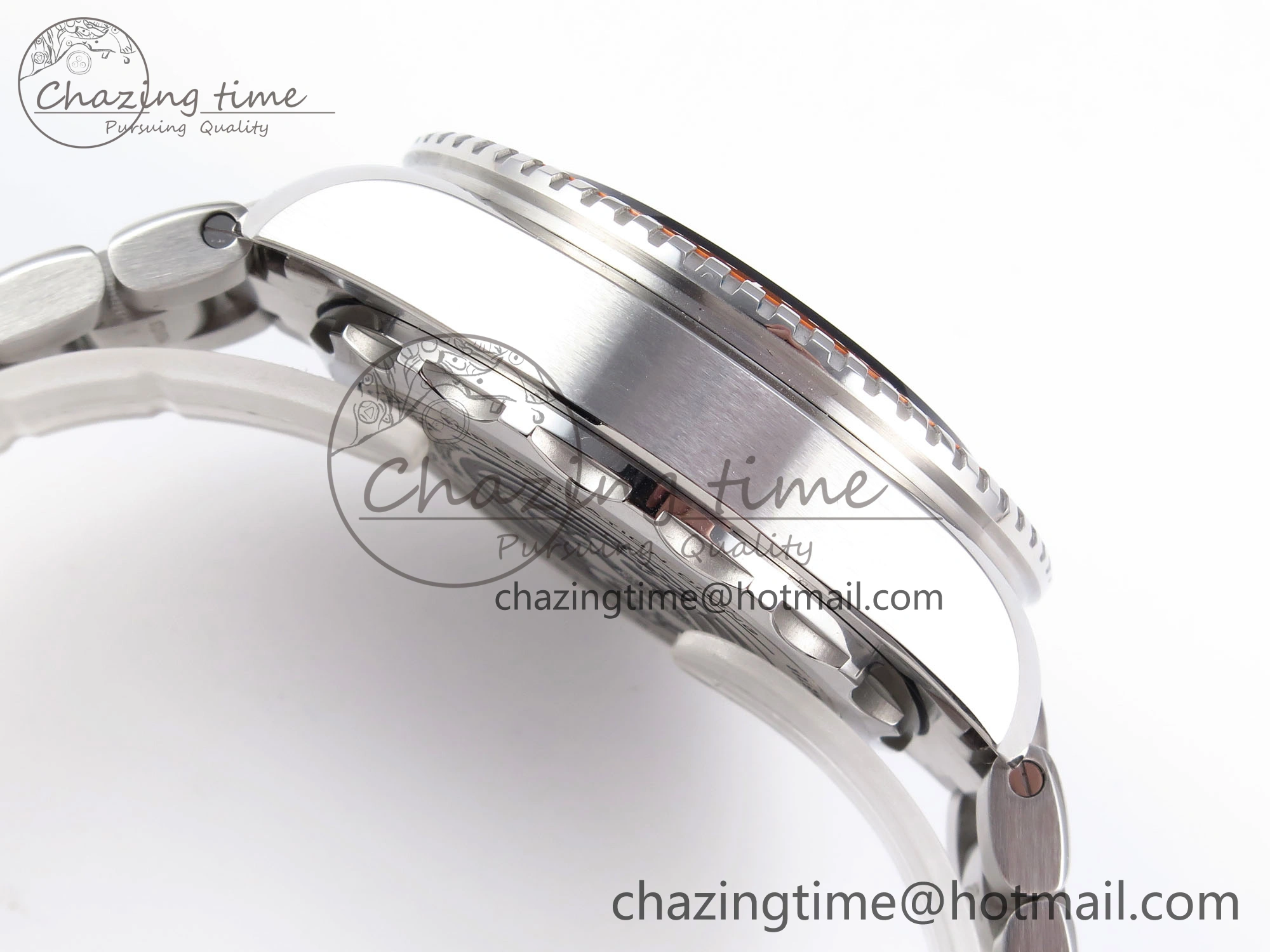 SEAMASTER 6000M ULTRA DEEP SS VSF 1:1 BEST EDITION BROWN DIAL ORANGE BEZEL ON SS BRACELET A8912 SUPER CLONE