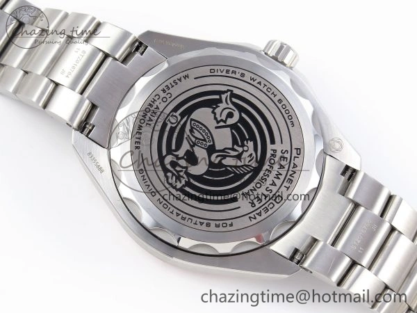 SEAMASTER 6000M ULTRA DEEP SS VSF 1:1 BEST EDITION BROWN DIAL ORANGE BEZEL ON SS BRACELET A8912 SUPER CLONE