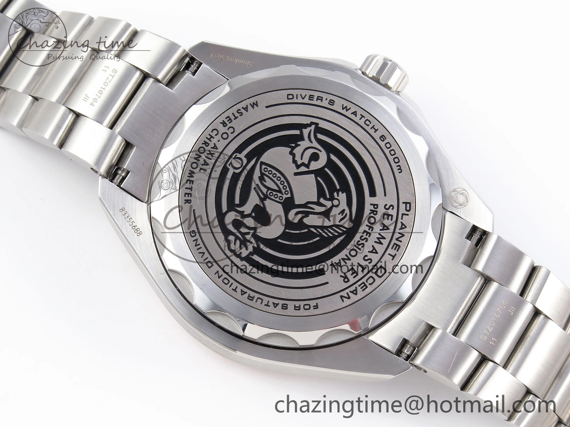 SEAMASTER 6000M ULTRA DEEP SS VSF 1:1 BEST EDITION BROWN DIAL ORANGE BEZEL ON SS BRACELET A8912 SUPER CLONE