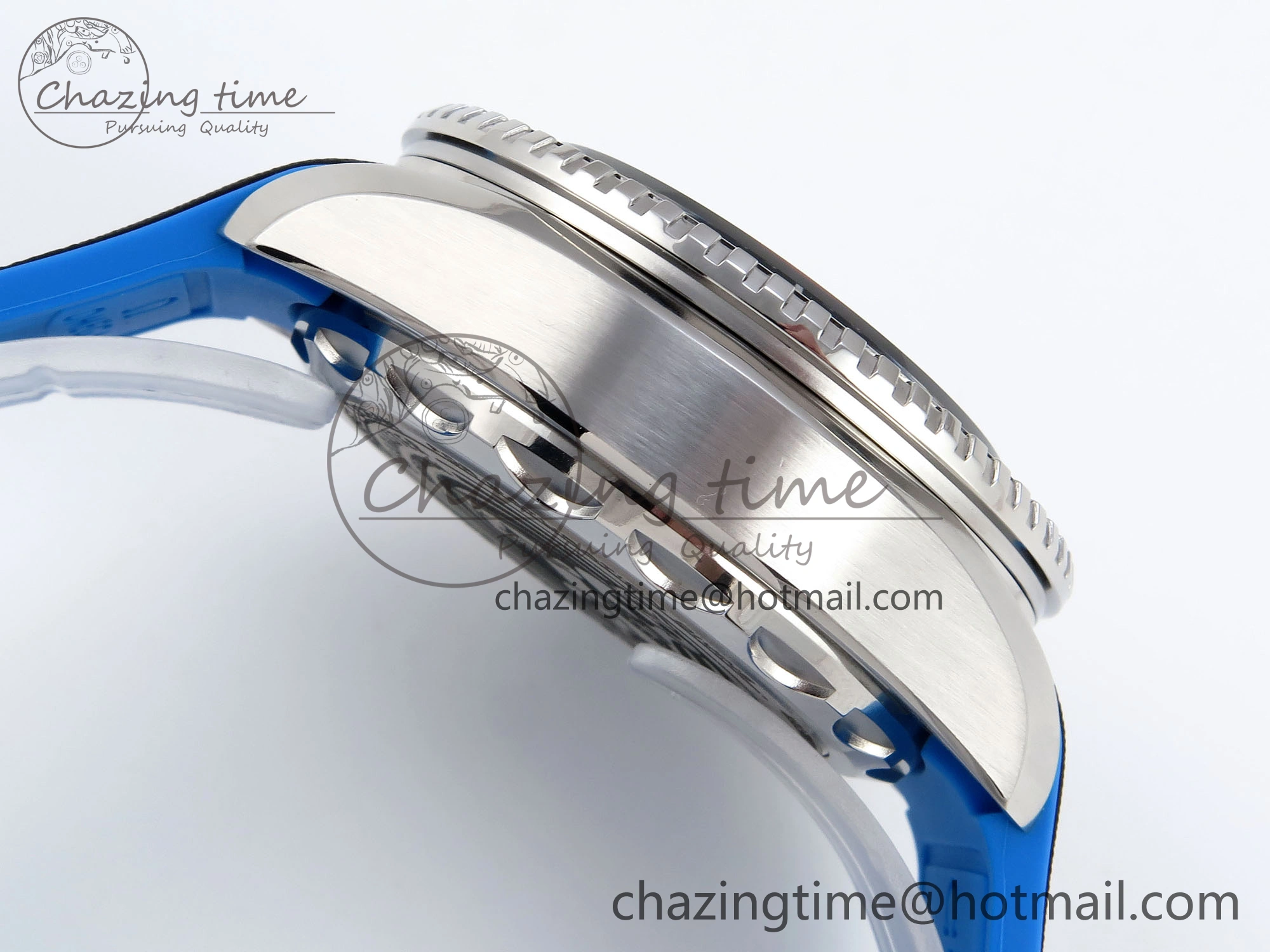 SEAMASTER PLANET OCEAN 6000M ULTRA DEEP 45.5MM SS TF 1:1 BEST EDITION BLUE DIAL BLACK BEZEL ON RUBBER STRAP A2824