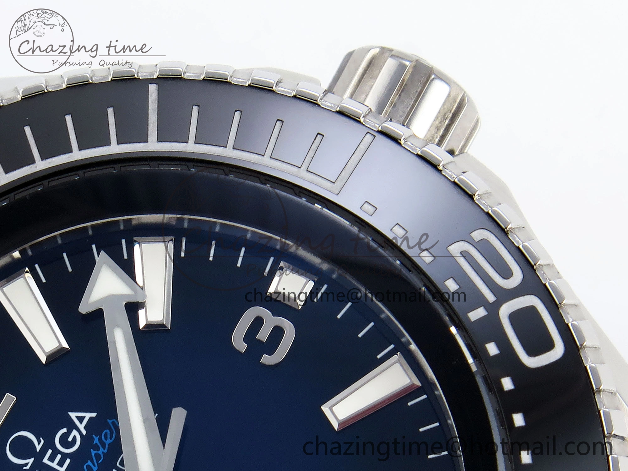 SEAMASTER PLANET OCEAN 6000M ULTRA DEEP 45.5MM SS TF 1:1 BEST EDITION BLUE DIAL BLACK BEZEL ON RUBBER STRAP A2824
