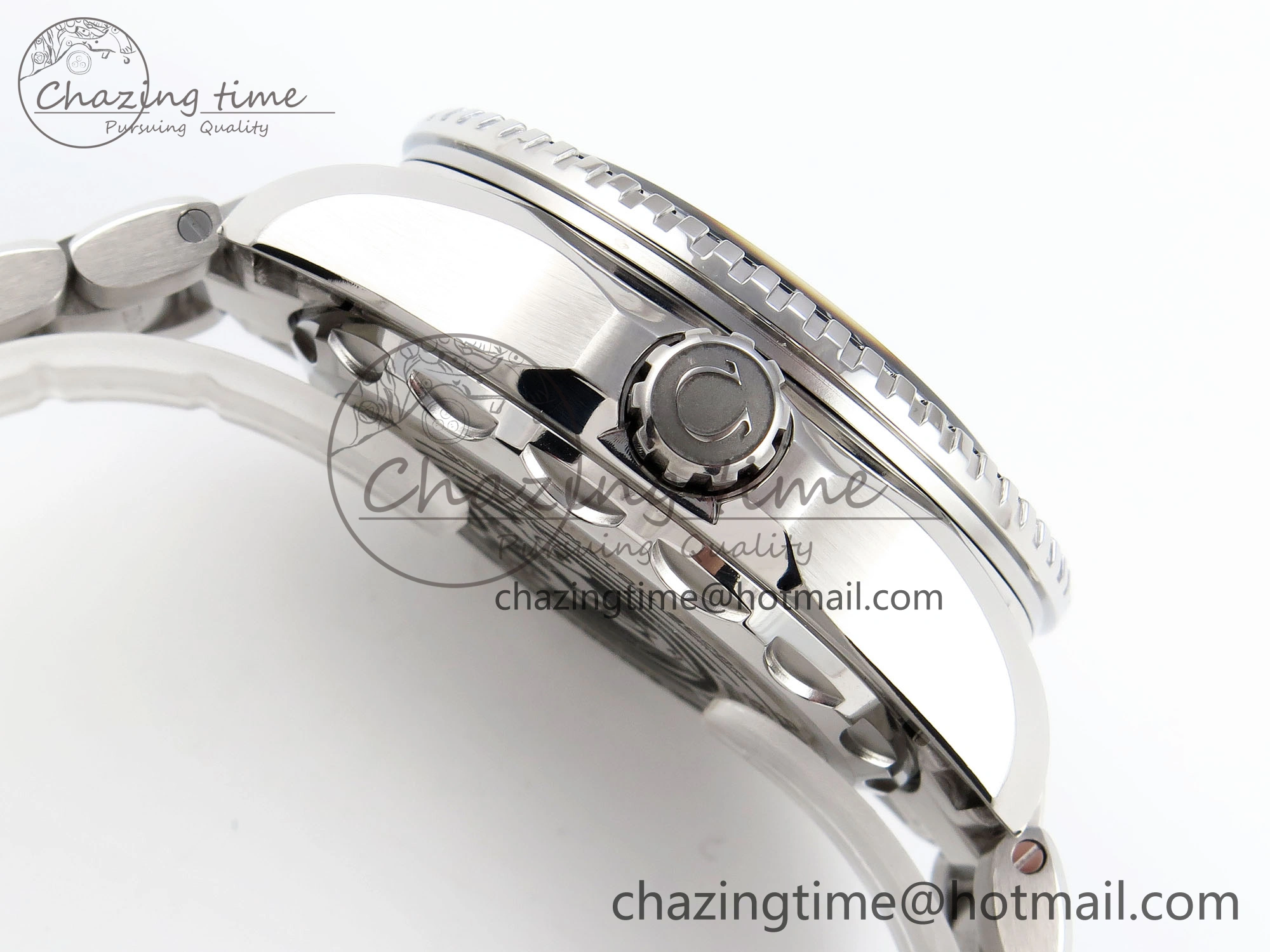 SEAMASTER PLANET OCEAN 6000M ULTRA DEEP 45.5MM SS TF 1:1 BEST EDITION BLUE DIAL BLACK BEZEL ON SS BRACELET A2824