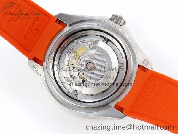 SEAMASTER PLANET OCEAN 6000M ULTRA DEEP 45.5MM SS TF 1:1 BEST EDITION GRAY DIAL ORANGE BEZEL ON RUBBER STRAP A2824