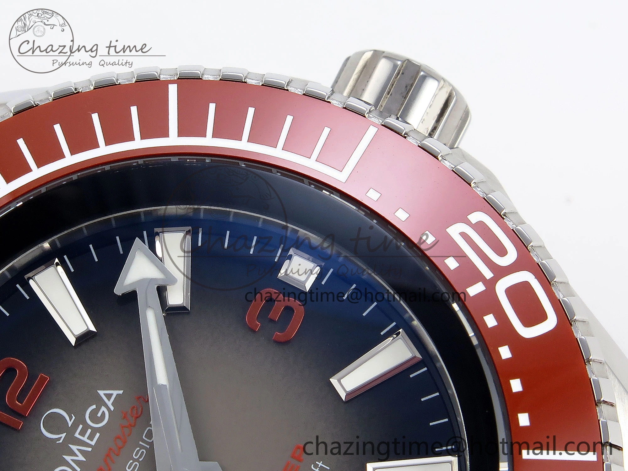 SEAMASTER PLANET OCEAN 6000M ULTRA DEEP 45.5MM SS TF 1:1 BEST EDITION GRAY DIAL ORANGE BEZEL ON RUBBER STRAP A2824