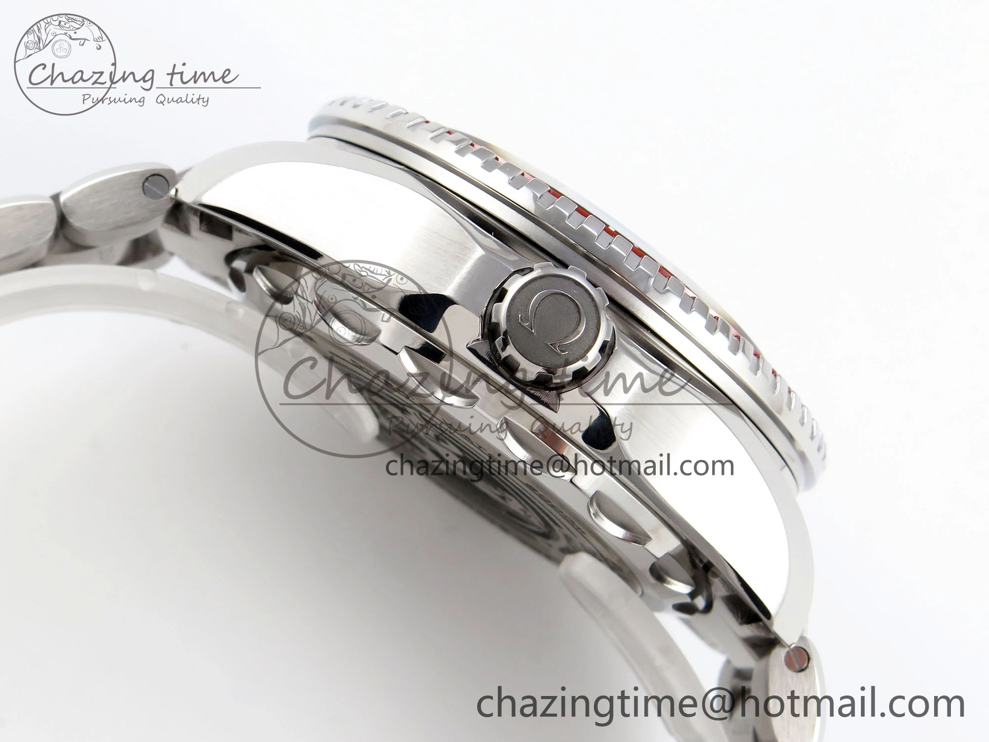 SEAMASTER PLANET OCEAN 6000M ULTRA DEEP 45.5MM SS TF 1:1 BEST EDITION GRAY DIAL ORANGE BEZEL ON SS BRACELET A2824