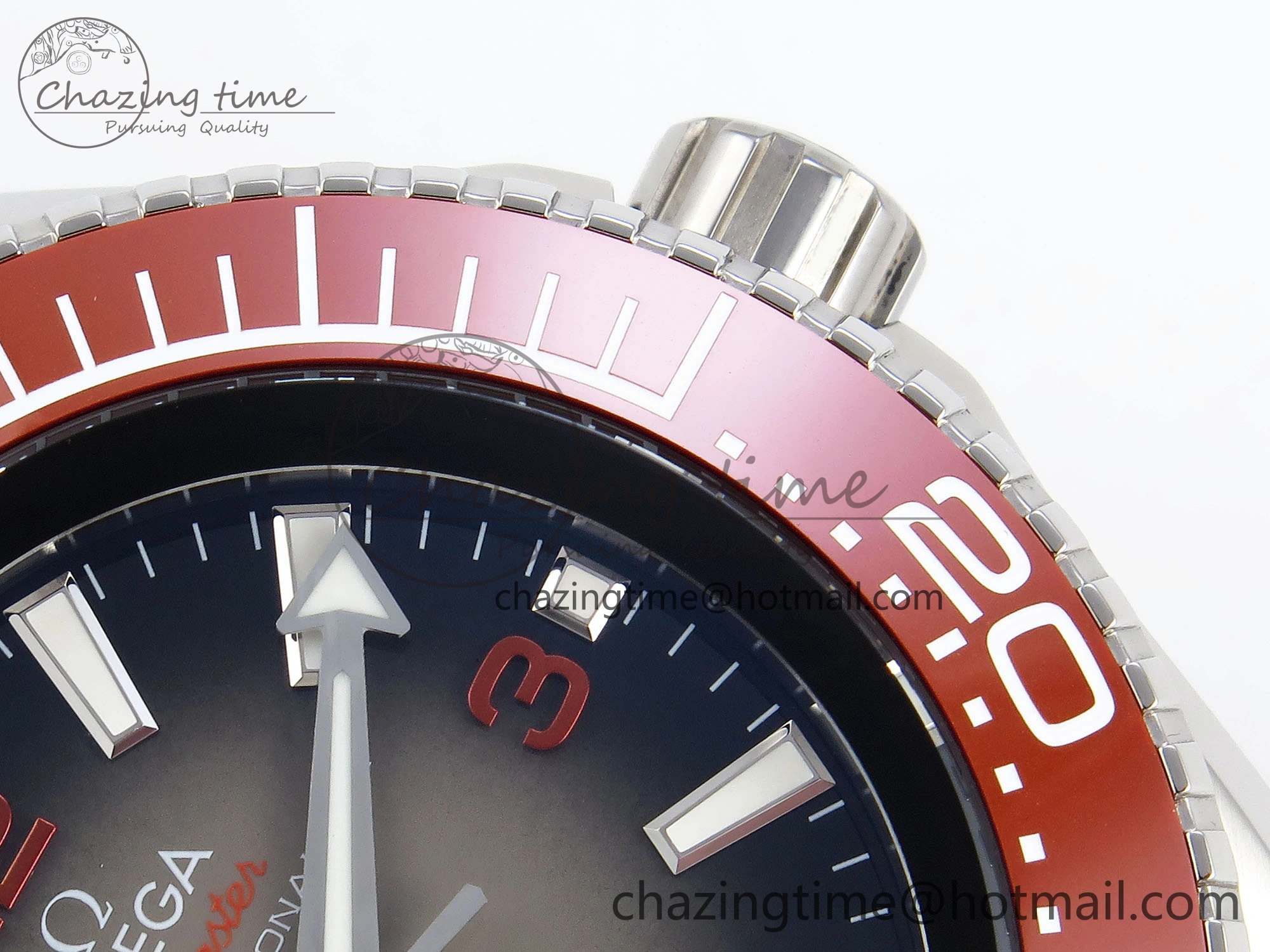 SEAMASTER PLANET OCEAN 6000M ULTRA DEEP 45.5MM SS TF 1:1 BEST EDITION GRAY DIAL ORANGE BEZEL ON SS BRACELET A2824