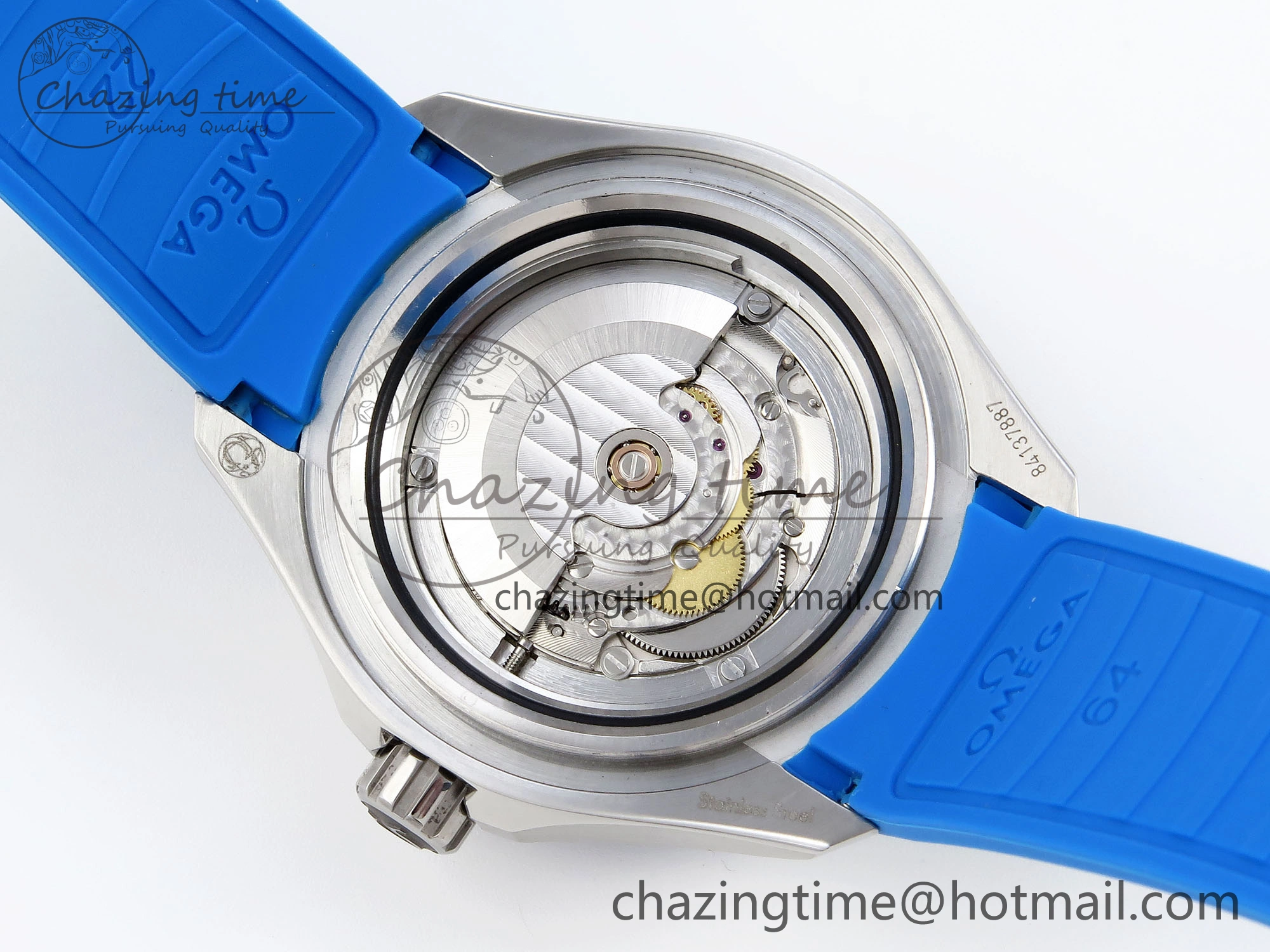 SEAMASTER PLANET OCEAN 6000M ULTRA DEEP 45.5MM SS TF 1:1 BEST EDITION WHITE DIAL BLUE BEZEL ON RUBBER STRAP A2824