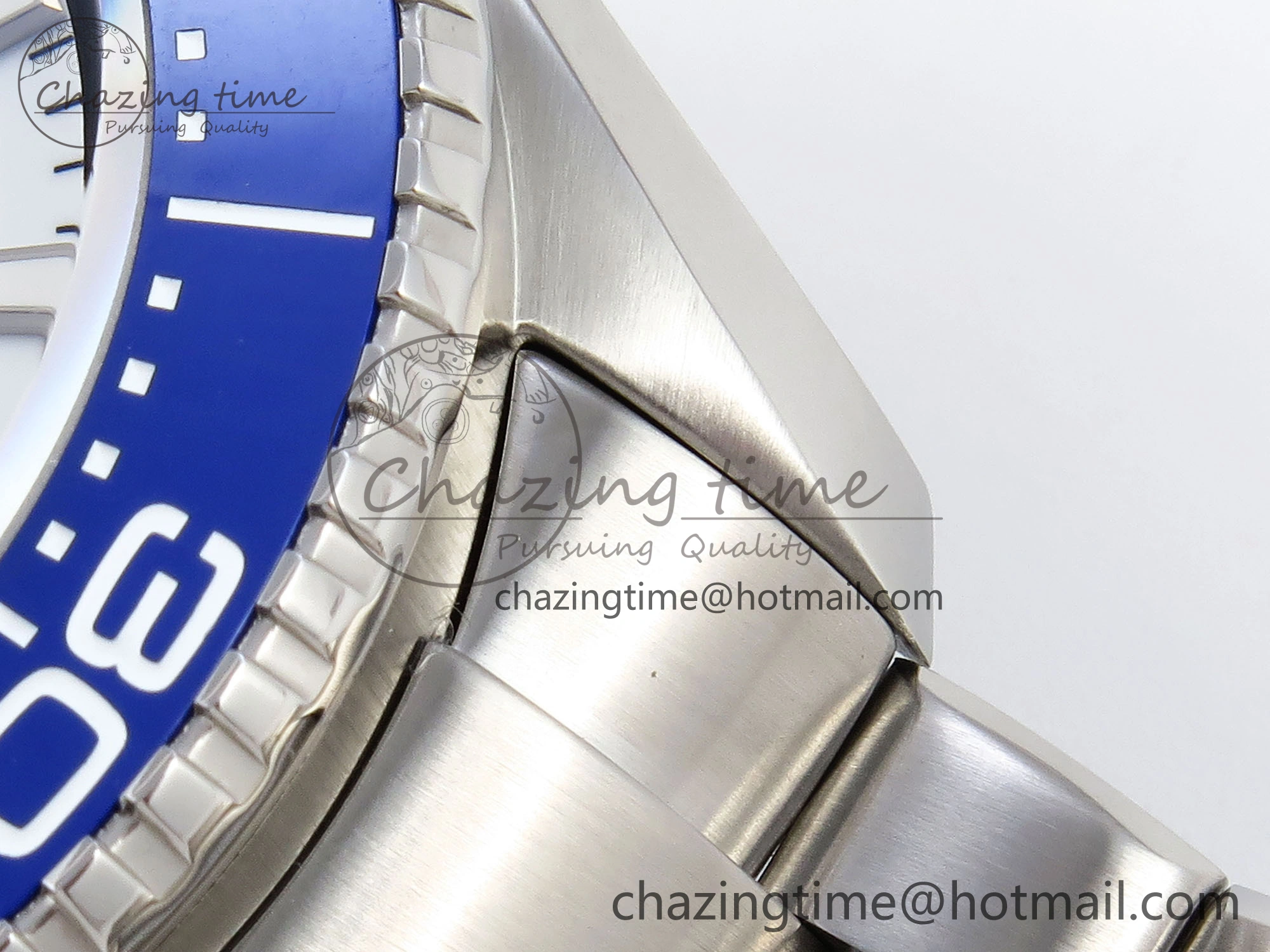 SEAMASTER PLANET OCEAN 6000M ULTRA DEEP 45.5MM SS TF 1:1 BEST EDITION WHITE DIAL BLUE BEZEL ON SS BRACELET A2824
