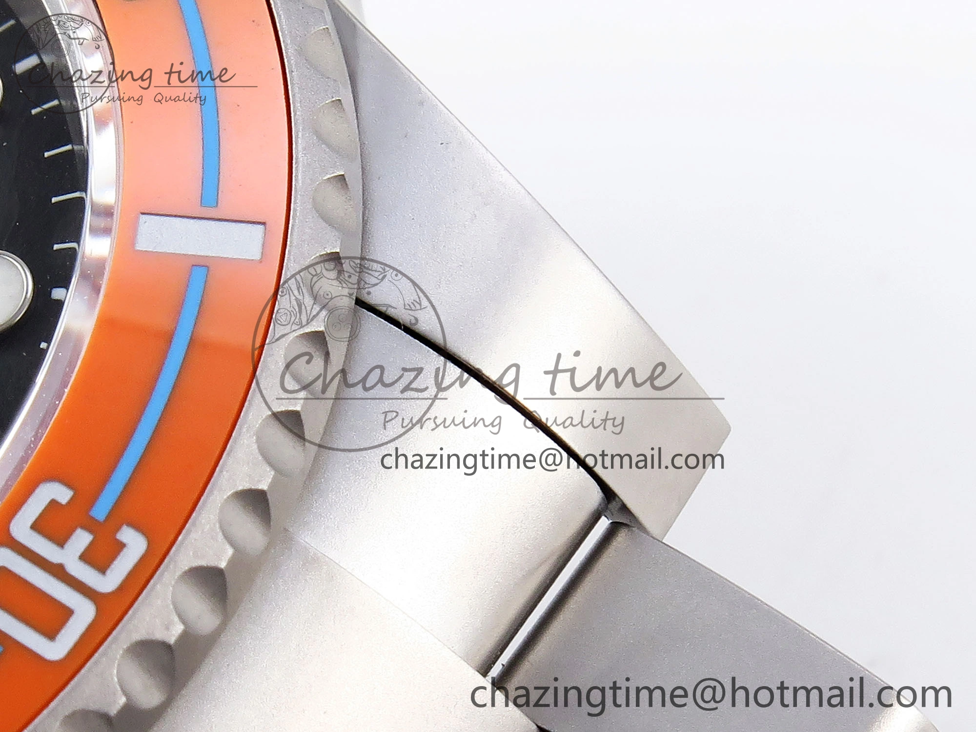 SUBMARINER DIW SANDBLASTED VSF 1:1 BEST EDITION ORANGE CERAMIC BEZEL ORANGE BLACK DIAL ON SS BRACELET VS3135