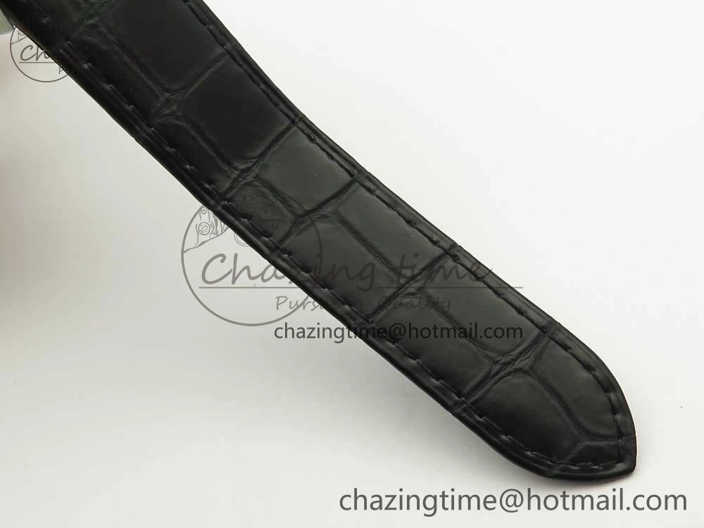 Santos 100 33mm RXW 1:1 Best Edition Ladies SS White Dial on Black Leather Strap SEIKO NH05A
