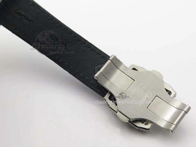 Santos 100 33mm V6F Best Edition Ladies SS White Dial On Black Leather Strap SEIKO NH05A