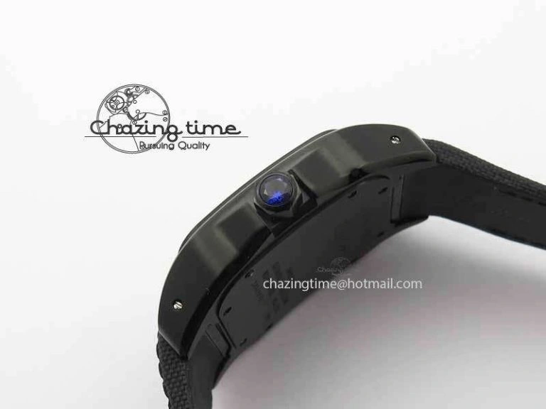 Santos 100 38mm DLC Best Edition Black Dial On Nylon Strap A2824