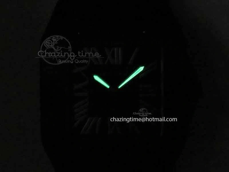 Santos 100 38mm DLC Best Edition Black Dial On Nylon Strap A2824