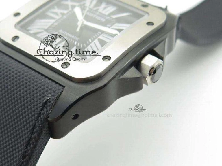 Santos 100 38mm DLC Black Dial A2824