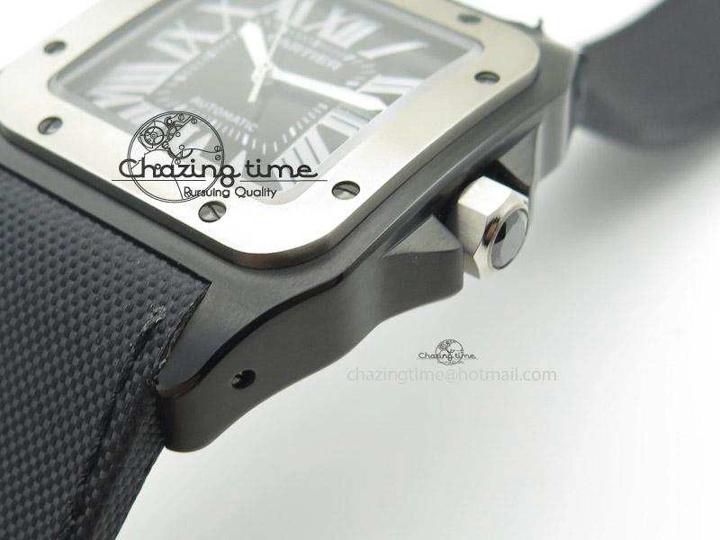 Santos 100 38mm DLC Black Dial A2824