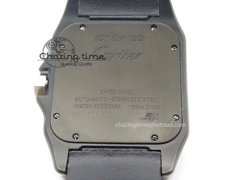 Santos 100 38mm DLC Black Dial A2824