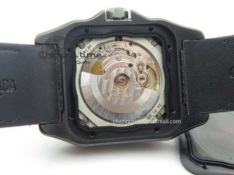 Santos 100 38mm DLC Black Dial A2824