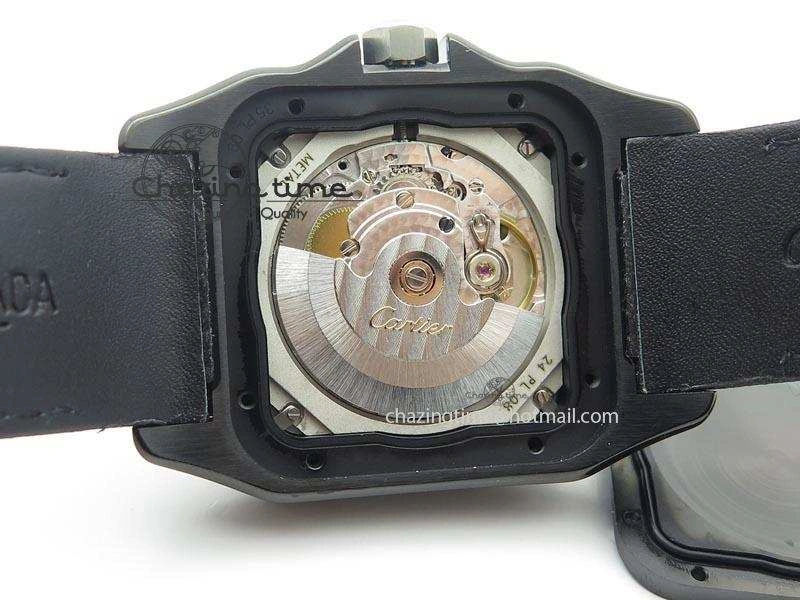 Santos 100 38mm DLC Black Dial A2824