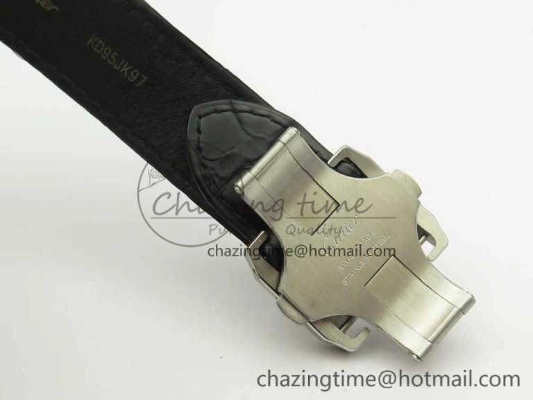 Santos 100 38mm RXW 1:1 Best Edition Ladies SS White Dial on Black Leather Strap A2892