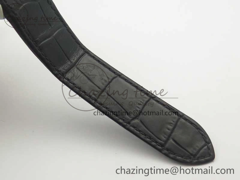 Santos 100 38mm SS KZF 1:1 Best Edition White Dial on Black Leather Strap A2824