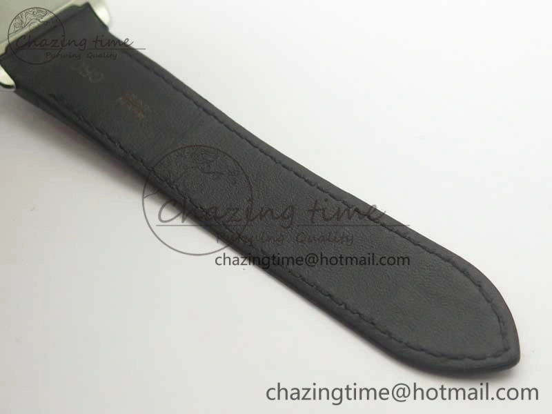Santos 100 38mm SS KZF 1:1 Best Edition White Dial on Black Leather Strap A2824