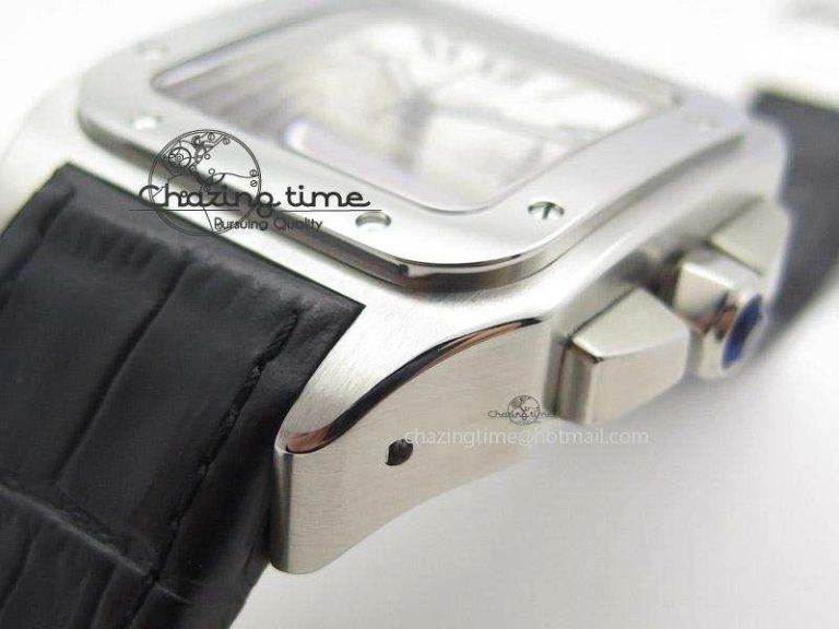 Santos 100 Chronograph SS Ultimate Edition On Black Leather Strap A7753
