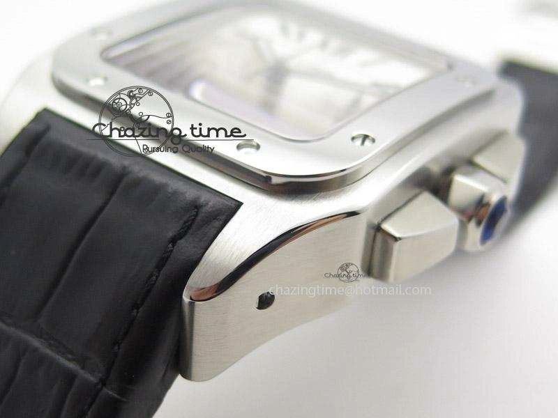 Santos 100 Chronograph SS Ultimate Edition On Black Leather Strap A7753