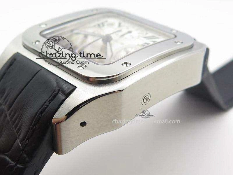 Santos 100 Chronograph SS Ultimate Edition On Black Leather Strap A7753