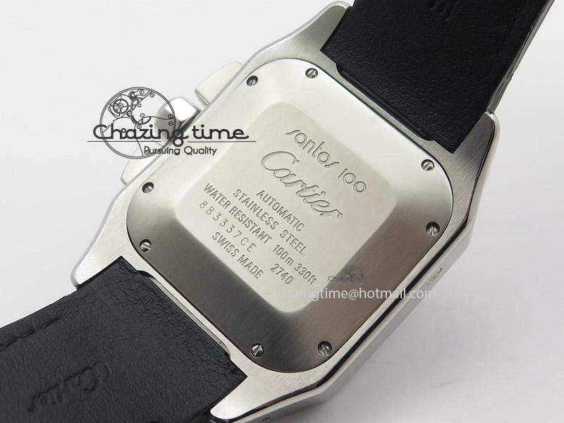 Santos 100 Chronograph SS Ultimate Edition On Black Leather Strap A7753