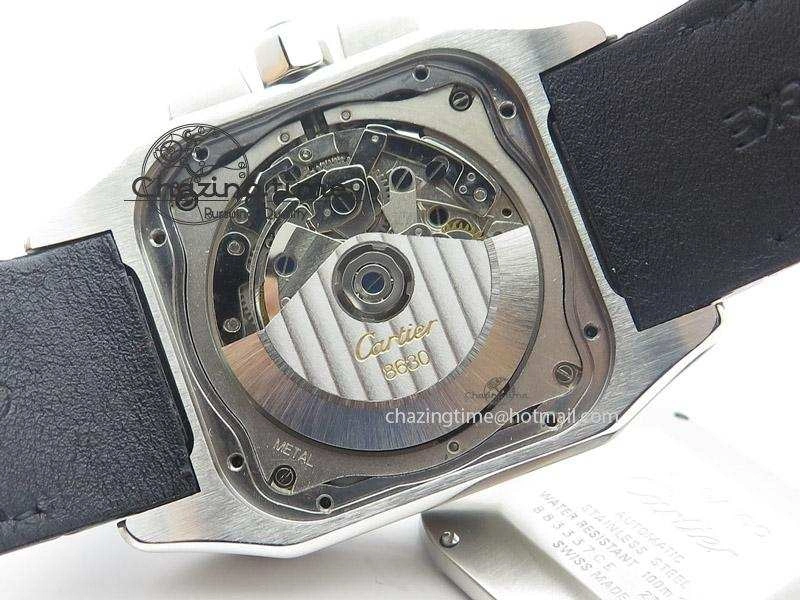 Santos 100 Chronograph SS Ultimate Edition On Black Leather Strap A7753