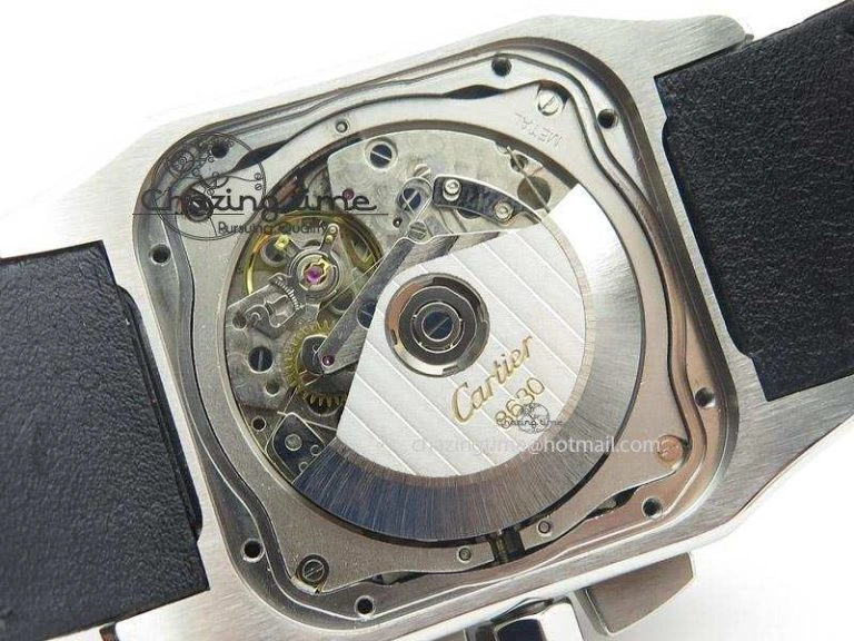 Santos 100 Chronograph SS Ultimate Edition On Black Leather Strap A7753