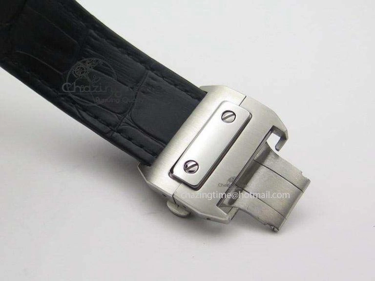 Santos 100 Chronograph SS Ultimate Edition On Black Leather Strap A7753