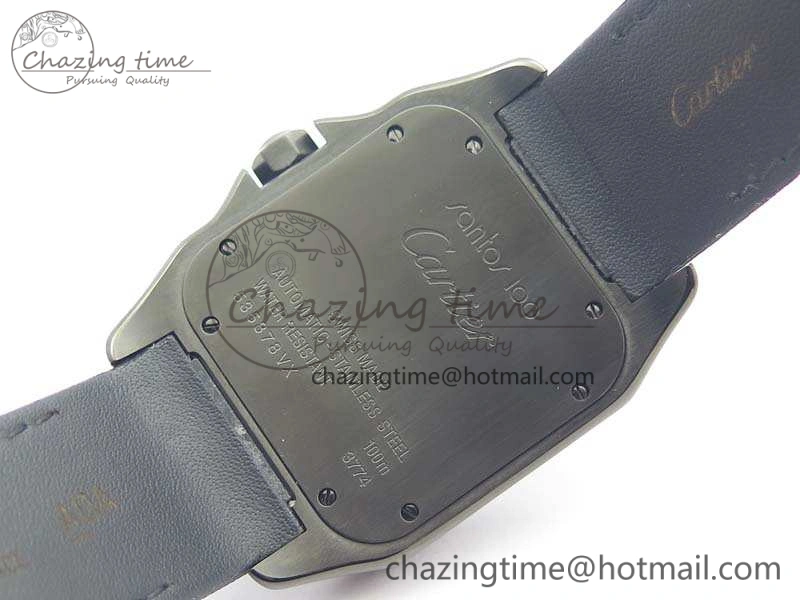 Santos 100 DLC V6F 1:1 Best Edition Black Dial On Black Nylon Strap A1847 MC