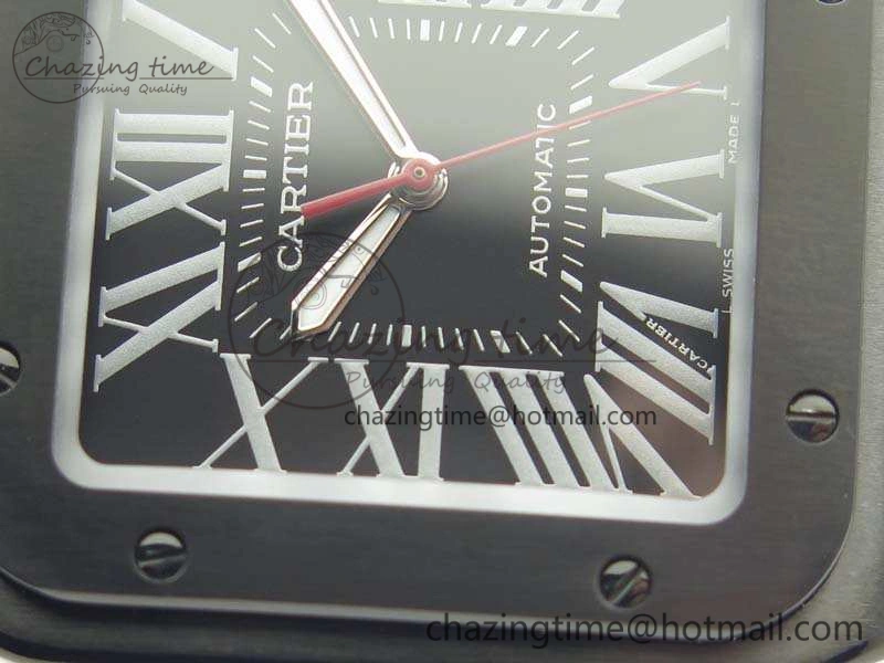 Santos 100 DLC V6F 1:1 Best Edition Black Dial On Black Nylon Strap A1847 MC