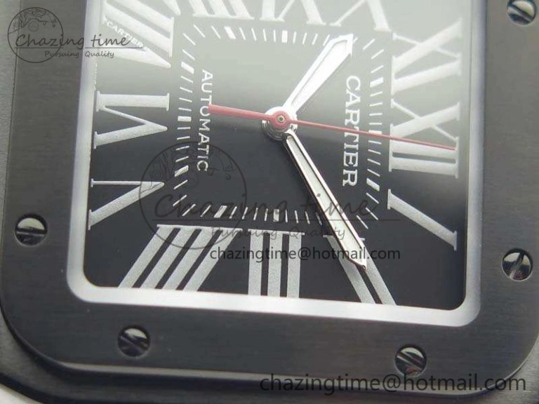 Santos 100 DLC V6F 1:1 Best Edition Black Dial On Black Nylon Strap A1847 MC