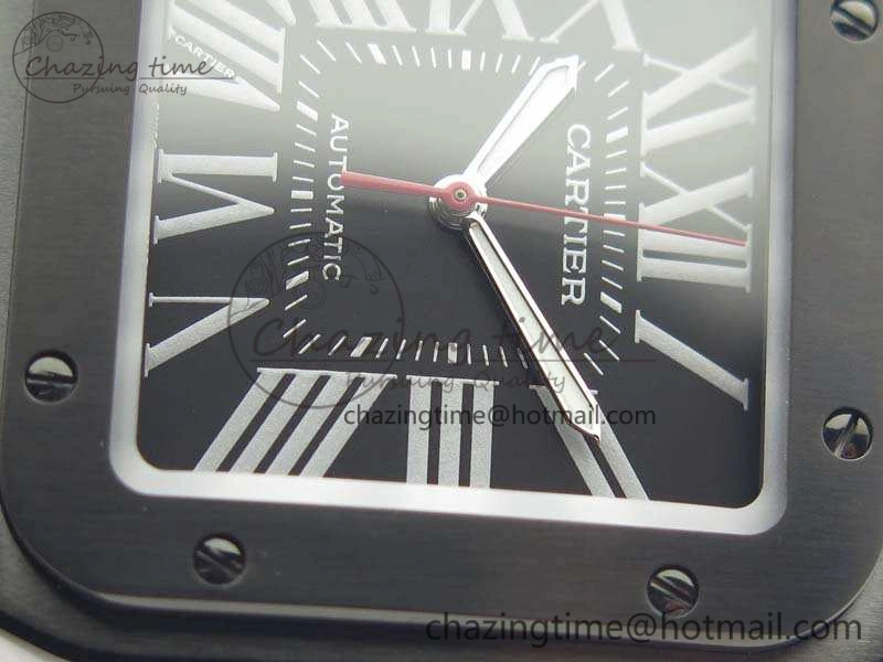 Santos 100 DLC V6F 1:1 Best Edition Black Dial On Black Nylon Strap A1847 MC