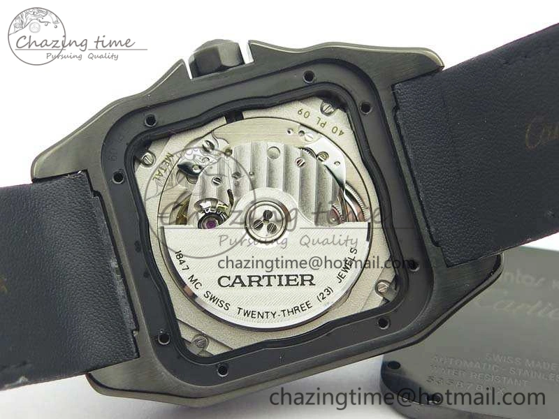 Santos 100 DLC V6F 1:1 Best Edition Black Dial On Black Nylon Strap A1847 MC