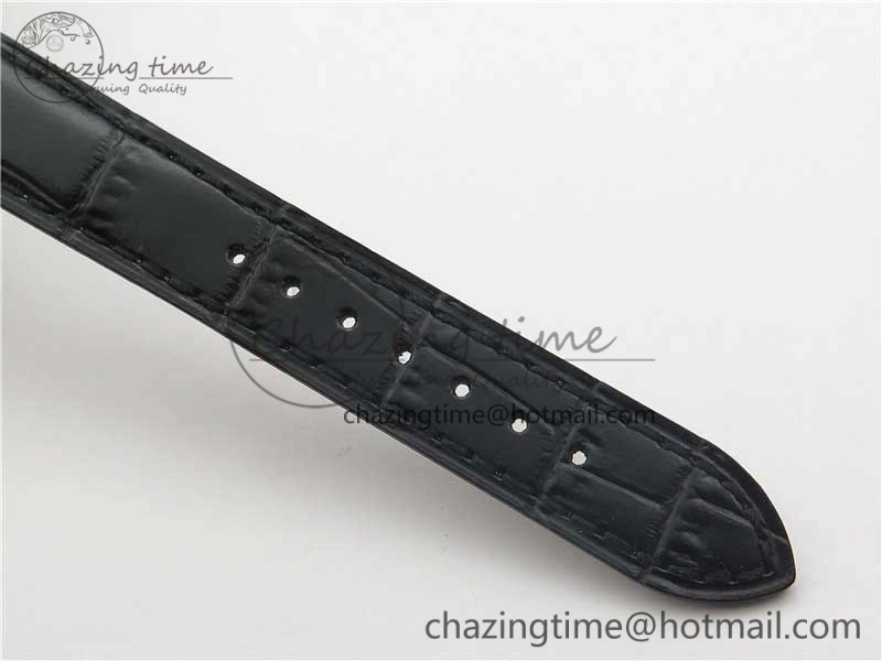 Santos 27.5mm SS RG XF 1:1 Best Edition Silver Dial on Black Croco Strap Ronda Quartz