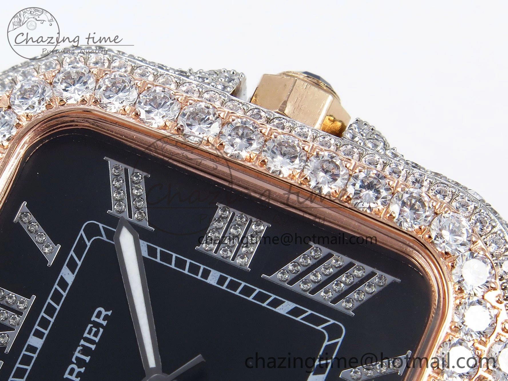 Santos De 40mm TWF 1:1 Best Edition Black Dial 904L SS RG Case and Bracelet A2824