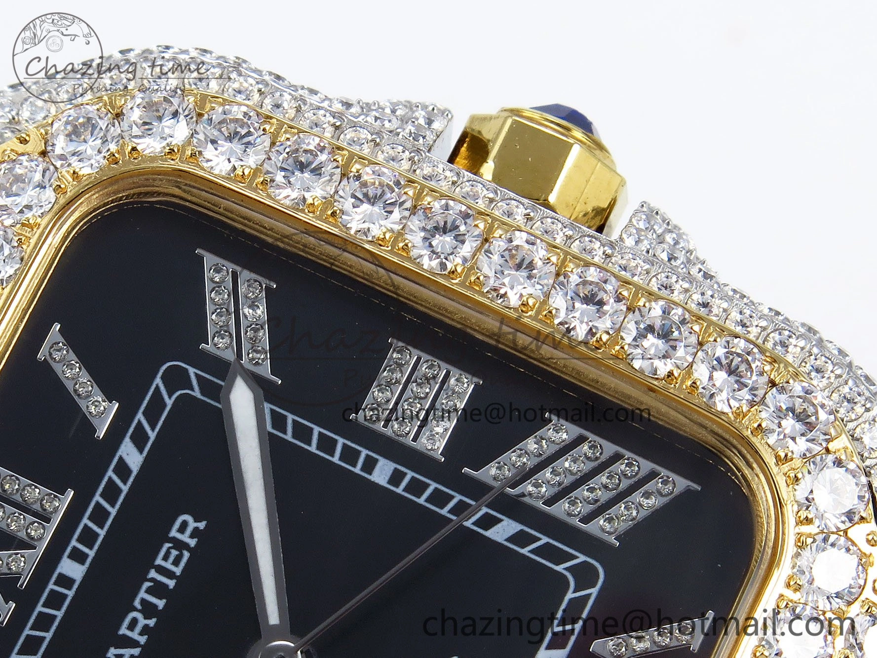Santos De 40mm TWF 1:1 Best Edition Black Dial 904L SS YG Case and Bracelet A2824