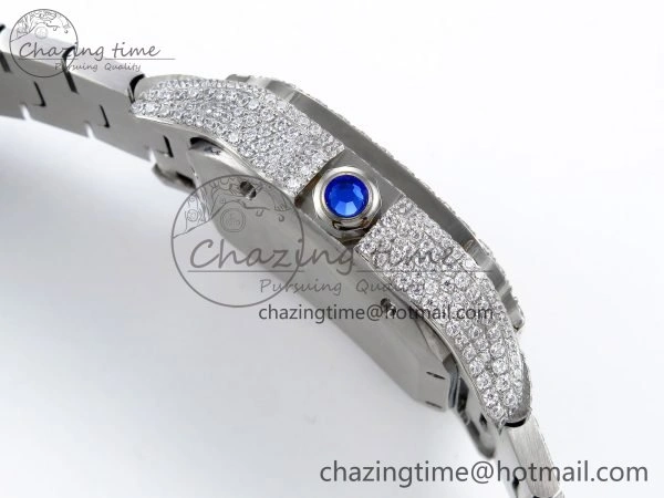 Santos De 40mm TWF 1:1 Best Edition Blue Dial 904L SS Case and Bracelet A2824
