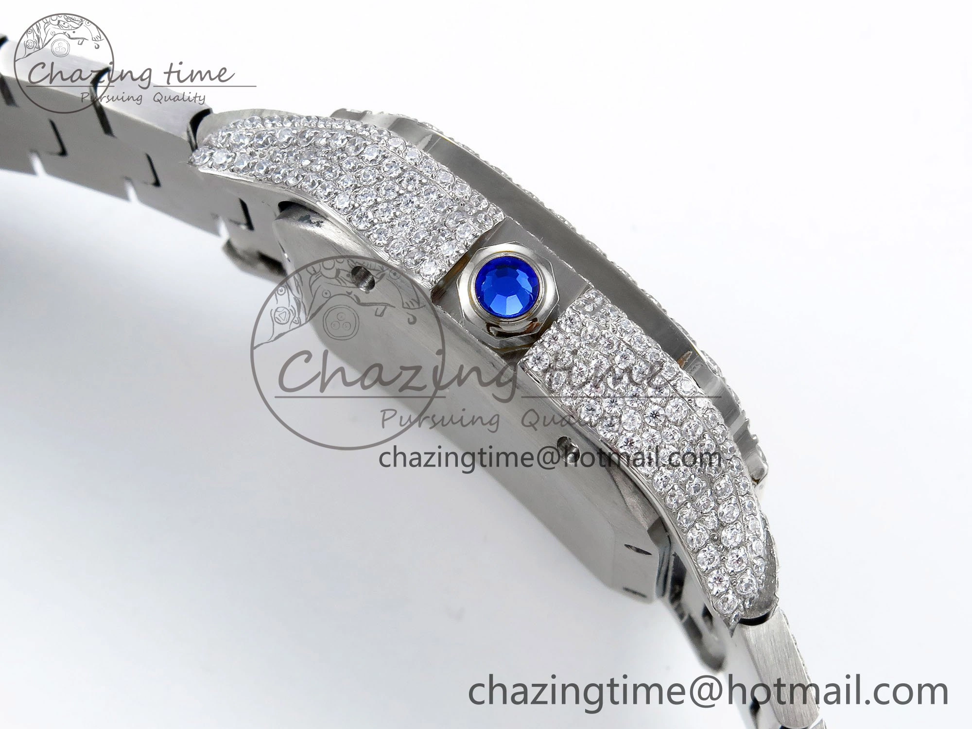 Santos De 40mm TWF 1:1 Best Edition Blue Dial 904L SS Case and Bracelet A2824