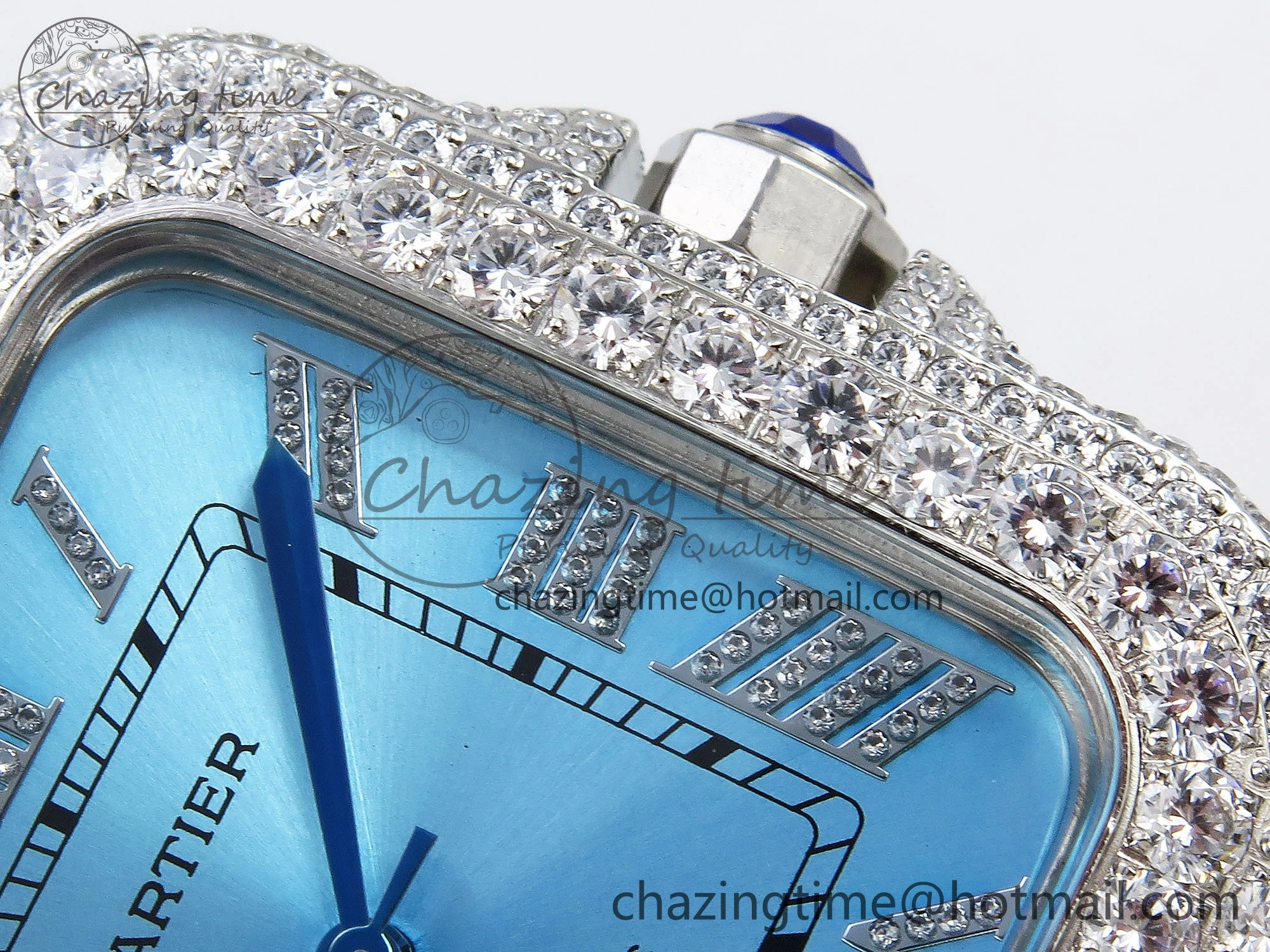Santos De 40mm TWF 1:1 Best Edition Blue Dial 904L SS Case and Bracelet A2824