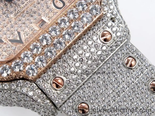 Santos De 40mm TWF 1:1 Best Edition RG Dial 904L SS RG Case and Bracelet A2824