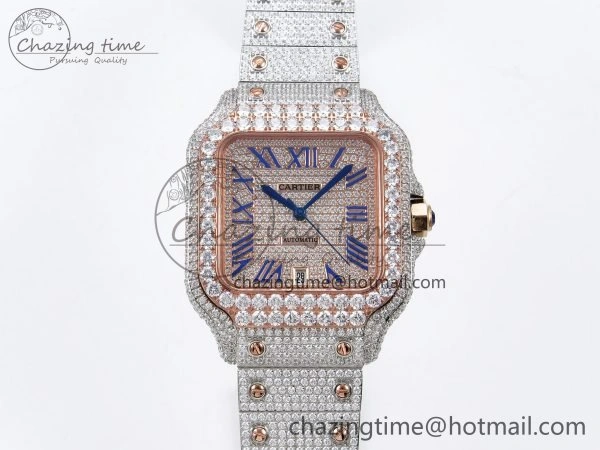 Santos De 40mm TWF 1:1 Best Edition RG Dial 904L SS RG Case and Bracelet A2824