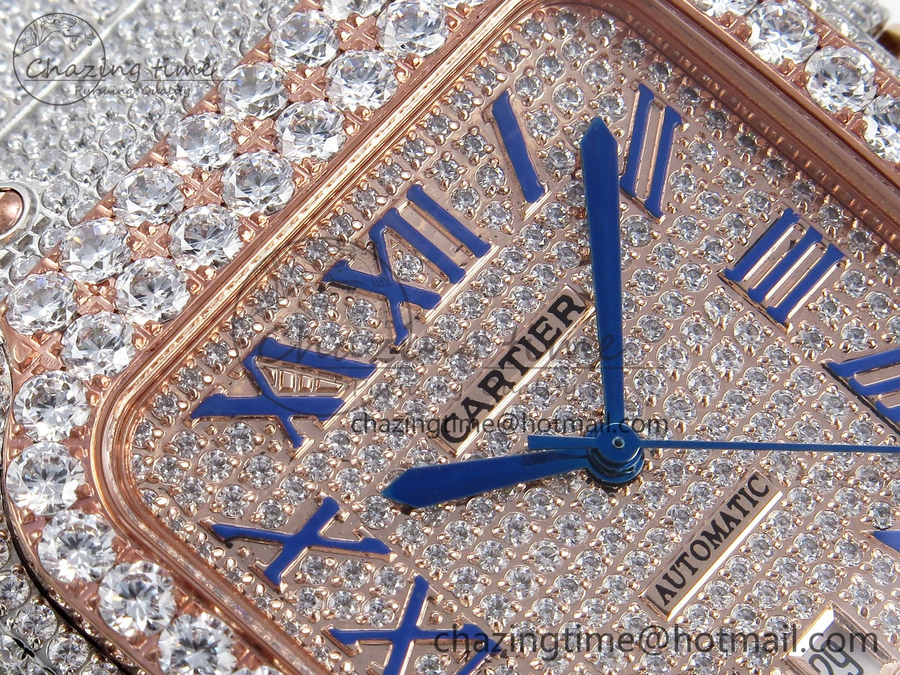 Santos De 40mm TWF 1:1 Best Edition RG Dial 904L SS RG Case and Bracelet A2824