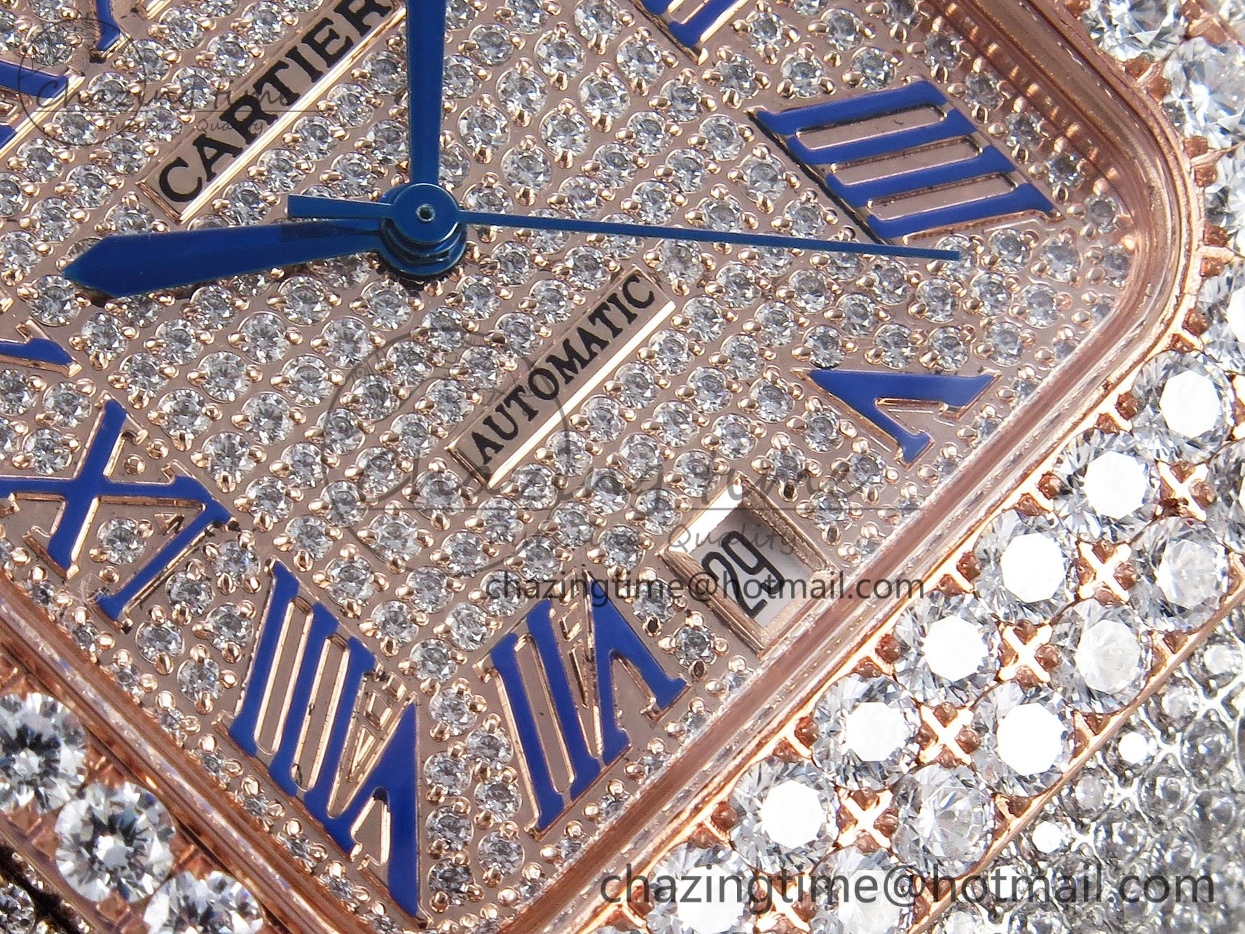 Santos De 40mm TWF 1:1 Best Edition RG Dial 904L SS RG Case and Bracelet A2824