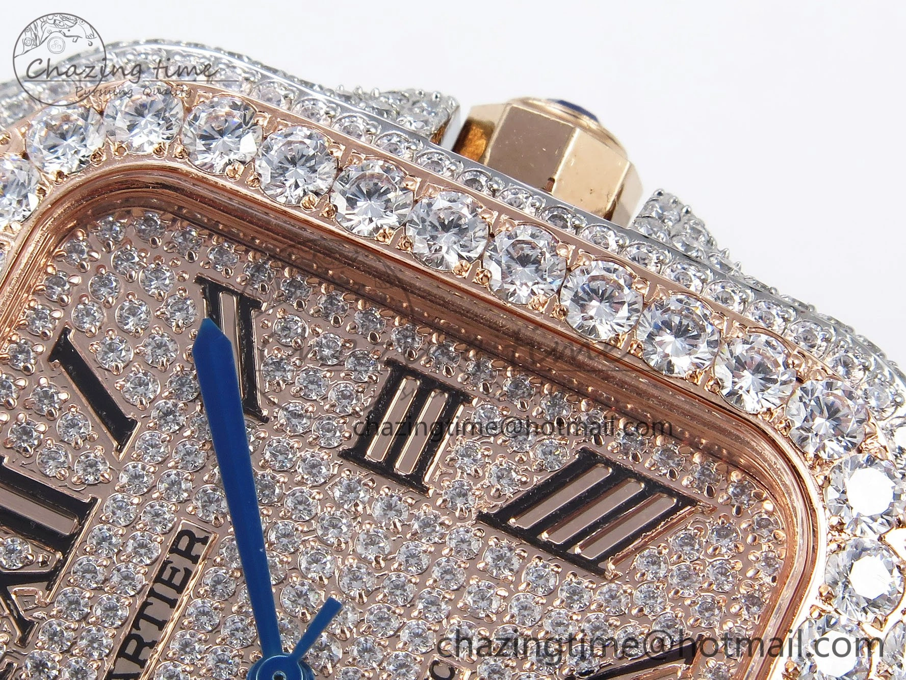 Santos De 40mm TWF 1:1 Best Edition RG Dial 904L SS RG Case and Bracelet A2824